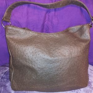 Faux Ostrich Skin Shoulder Bag